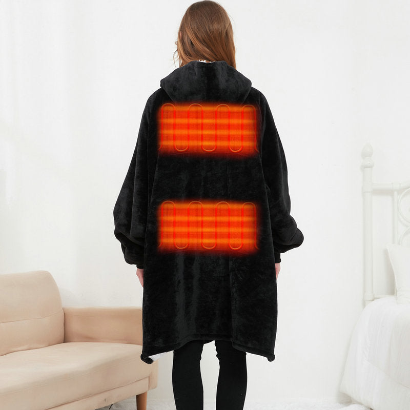 USB Heated Wearable Blanket Hoodie – 3 Heat Levels