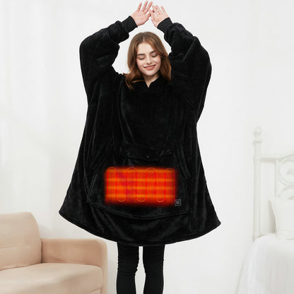 USB Heated Wearable Blanket Hoodie – 3 Heat Levels